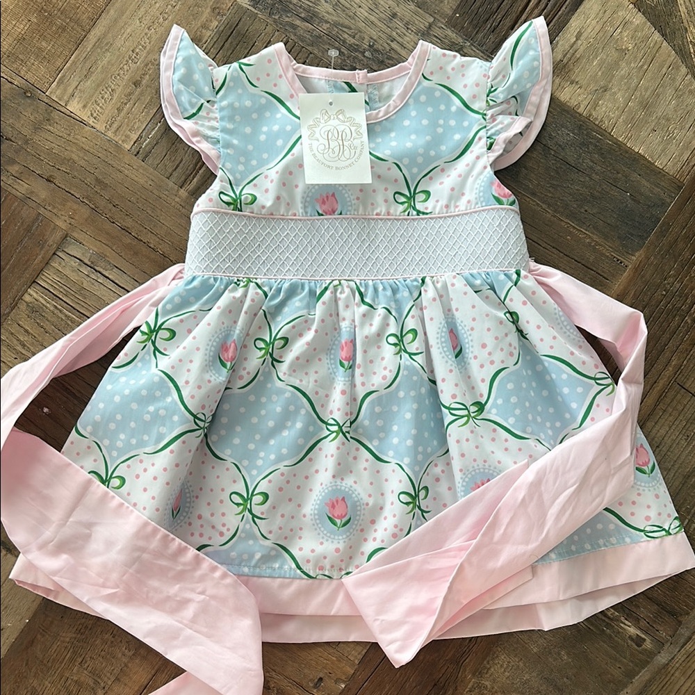 The Beaufort Bonnet Company Pink and Blue Formal Kids Dress